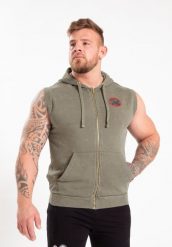 Silverdale Bluza z kapturem bez rękawów - zielony. Zielone bluzy męskie GORILLA WEAR, l, bez wzorów, z bawełny, z kapturem, na fitness i siłownię. Za 356.00 zł.
