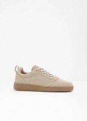 Sneakersy skórzane. Brązowe obuwie sportowe damskie bonprix, bez wzorów, ze skóry. Za 147.99 zł.