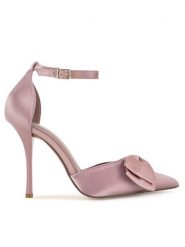 DeeZee Szpilki LH24018-1 Różowy. Czerwone szpilki damskie DeeZee, bez wzorów, z materiału, bez obcasa, bez zapięcia. Za 149.99 zł.