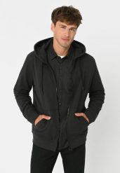 Bluza z kapturem B-VITAR. Szare bluzy męskie Volcano, m, bez wzorów, z bawełny, z kapturem. Za 179.99 zł.