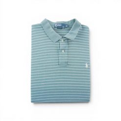Koszulka polo męska z krótkim rękawem niebieska. Niebieskie koszulki polo męskie Ralph Lauren, m, bez wzorów, z materiału, eleganckie, bez ramiączek. Za 127.76 zł.