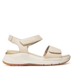 Sandały Tamaris. Brązowe sandały damskie Tamaris, bez wzorów, bez obcasa, na koturnie, bez zapięcia. Za 299.99 zł.