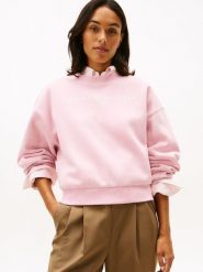 Tommy Hilfiger Bluza Kobiety Materiał dresowy różowy, XS. Czerwone bluzy damskie Tommy Hilfiger, xs, bez wzorów, z dresówki, bez kaptura. Za 329.95 zł.