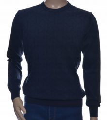 Sweter męski z bawełny elegancki bawełniany granatowy 100% bawełna M. Niebieskie bluzy męskie Giovane Ricco, m, bez wzorów, z bawełny, bez kaptura. Za 99.00 zł.