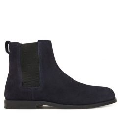 Sztyblety Calvin Klein. Czarne botki męskie Calvin Klein, bez wzorów, bez zapięcia. Za 559.99 zł.