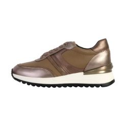 Buty GEOX D DESYA Brązowy. Brązowe obuwie sportowe damskie Geox, bez wzorów, ze skóry, do biegania. Za 372.99 zł.