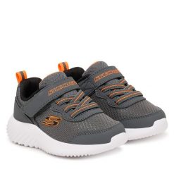 Sneakersy Skechers. Szare trampki i tenisówki chłopięce Skechers, bez wzorów, bez zapięcia. Za 119.99 zł.