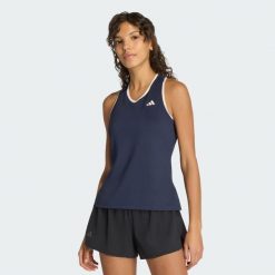 Top Tennis Classics. Niebieskie koszulki sportowe damskie Adidas, bez wzorów, sportowe, bez kołnierzyka. Za 219.00 zł.