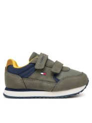 Tommy Hilfiger Sneakersy Low Cut Velcro Sneaker T1X9-35253-1960 M Zielony. Zielone buty sportowe chłopięce Tommy Hilfiger, bez wzorów, ze skóry, bez zapięcia. Za 334.99 zł.