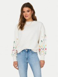 ONLY Bluza Brooke 15216364 Biały Regular Fit. Białe bluzy damskie Only, xs, bez wzorów, z bawełny, bez kaptura. Za 129.99 zł.