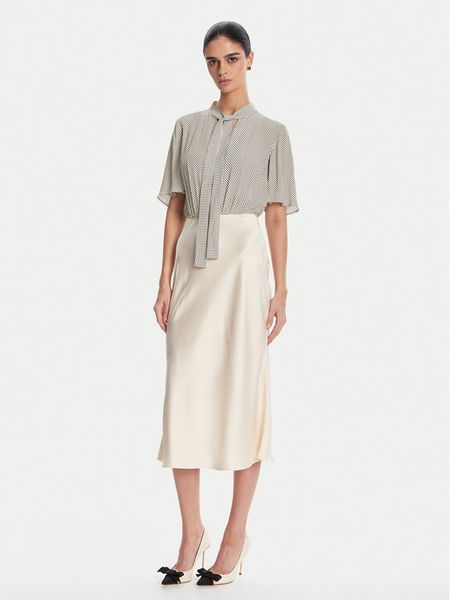 Elisabetta Franchi Sukienka koktajlowa AB85752E2 E84 Beżowy Regular Fit. Brązowe sukienki damskie Elisabetta Franchi, bez wzorów, z syntetyku, wizytowe, bez kołnierzyka, bez ramiączek. Za 889.99 zł.