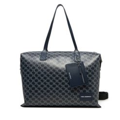 Torebka KARL LAGERFELD. Niebieskie torebki do ręki damskie KARL LAGERFELD, bez wzorów, bez dodatków. Za 749.99 zł.