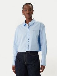 Tommy Jeans Koszula DW0DW22767 Błękitny Relaxed Fit. Niebieskie bluzki damskie Tommy Jeans, s, bez wzorów, z bawełny, bez kołnierzyka, bez ramiączek. Za 409.99 zł.