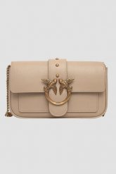 PINKO Beżowa kopertówka damska Love One Pocket C. Brązowe kopertówki damskie Pinko, bez wzorów, eleganckie, bez dodatków. W wyprzedaży za 999.99 zł.