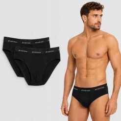 SLIPY MĘSKIE 4F KOMPLET ZESTAW BIELIZNY BAWEŁNIANEJ 2PAK XXL M081 SS26. Czarne slipki męskie 4f, m, bez wzorów, z bawełny. Za 47.69 zł.