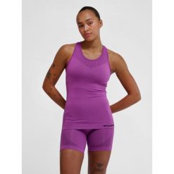 Damski tank top Hummel MT Shaping. Czerwone obuwie sportowe damskie Hummel, bez wzorów, z tkaniny, na fitness i siłownię. Za 138.00 zł.