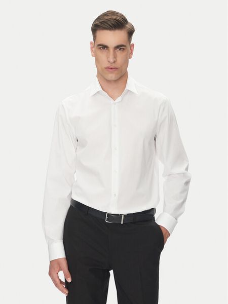 Calvin Klein Koszula Essential LV019EU001 Biały Regular Fit. Białe koszule męskie Calvin Klein, m, bez wzorów, z bawełny, bez kołnierzyka, bez ramiączek. Za 239.99 zł.