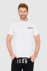 DSQUARED2 Biały bawełniany t-shirt z małym logo. Białe t-shirty męskie Dsquared2, l, bez wzorów, z bawełny, bez kołnierzyka. W wyprzedaży za 699.99 zł.
