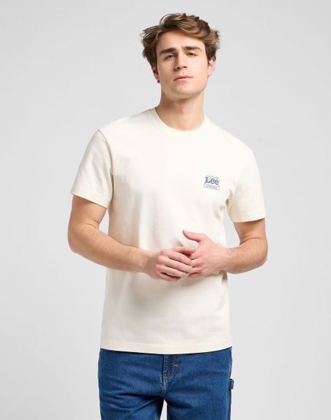 MESKA KOSZULKA LEE WW GRAPHIC TEE ECRU 112370482. T-shirty męskie Lee, l, bez wzorów, bez kołnierzyka. Za 79.99 zł.