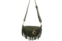 Saszetka zamszowa boho BARBERINI'S 973-38 zielona. Zielone torby na ramię damskie Barberinis, bez wzorów, ze skóry, boho, przez ramię, zamszowe, bez dodatków. Za 199.99 zł.