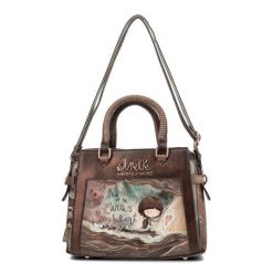 Brązowa Elegancka Torebka Damska Anekke Z Laleczką. Brązowe torby na ramię damskie Anekke, z aplikacjami, z materiału, eleganckie, zdobione, bez dodatków. Za 459.00 zł.