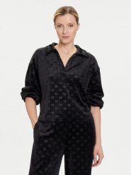 KARL LAGERFELD Bluzka A4W44007 Czarny Regular Fit. Czarne bluzki damskie KARL LAGERFELD, s, bez wzorów, z syntetyku, bez kołnierzyka, bez ramiączek. Za 589.99 zł.