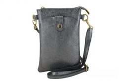 Mini listonoszka skórzana BARBERINI'S c. srebrna 963/1-46. Szare torebki shopper damskie Barberinis, bez wzorów, ze skóry, bez dodatków. Za 149.99 zł.