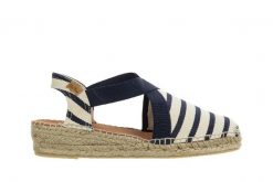 Sandały Toni Pons Vinaros Cru Mari Ecru Navy 204016, Granatowy, Materiał - 36. Niebieskie sandały damskie Toni Pons, bez wzorów, z bawełny, bez obcasa, bez zapięcia. W wyprzedaży za 179.10 zł.