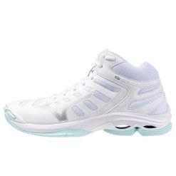 Buty Do Siatki Mizuno Wave Voltage Mid Wos Damskie. Niebieskie obuwie sportowe damskie Mizuno, bez wzorów, do siatkówki, mizuno wave. Za 319.99 zł.