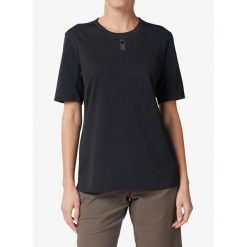 Koszulka rowerowa damska Fox Defend SS Jersey. Czarne koszulki sportowe damskie FOX, bez wzorów, z jersey, bez kołnierzyka, bez ramiączek, rowerowe. Za 291.49 zł.