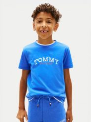 Tommy Hilfiger T-Shirt KB0KB10263 Niebieski Regular Fit. Niebieskie t-shirty dla chłopców Tommy Hilfiger, bez wzorów, z bawełny, bez ramiączek. Za 89.99 zł.