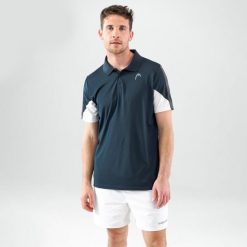 Koszulka polo męska CLUB 22 Tech. Czarne koszulki polo męskie Head, m, bez wzorów, z materiału, bez kołnierzyka, bez ramiączek, tenisowe. W wyprzedaży za 140.00 zł.