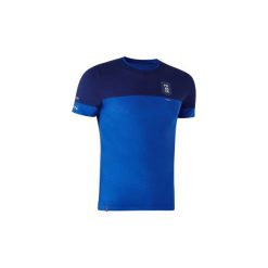 Koszulka krótki rękaw do piłki nożnej FF100 Francja. Niebieskie t-shirty damskie KIPSTA, z bawełny. Za 44.99 zł.