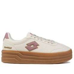 Buty damskie trempki na platformie Lotto STACKY RB. Brązowe obuwie sportowe damskie Lotto, bez wzorów, trekkingowe. W wyprzedaży za 149.00 zł.