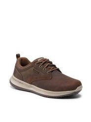 Skechers Półbuty Antigo 65693/CDB Brązowy. Brązowe półbuty na co dzień męskie Skechers, z nubiku, bez zapięcia. Za 309.00 zł.
