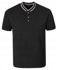 Koszulka Męska (T-Shirt) na Stójce z Guzikami - Pako Jeans - Czarna. Czarne t-shirty męskie Pako Jeans, l, bez wzorów, z bawełny, casualowe, bez kołnierzyka. Za 95.00 zł.