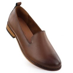 Półbuty damskie lordsy brązowe Potocki 19337. Brązowe mokasyny damskie POTOCKI, ze skóry ekologicznej. Za 159.99 zł.