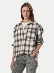 Guess Jeans Koszula W5BH40 WGMH1 Niebieski Regular Fit. Niebieskie bluzki damskie Guess Jeans, xs, z aplikacjami, z bawełny, bez kołnierzyka, bez ramiączek. Za 389.99 zł.