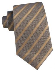 Męski Krawat - Odcienie Beżu i Złota, Prążki - Alties. Żółte krawaty i muchy Alties, bez wzorów, z tkaniny, eleganckie. Za 55.00 zł.