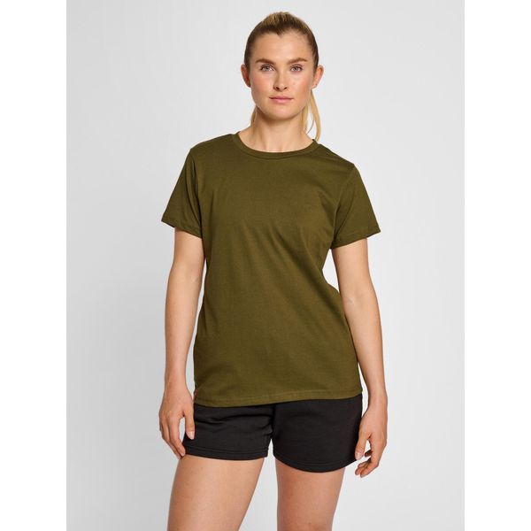 Koszulka damska Hummel Red Heavy. Zielone t-shirty damskie Hummel, s, bez wzorów, z bawełny, bez kołnierzyka. Za 118.00 zł.