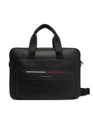 Tommy Hilfiger Torba na laptopa Th Foundation Computer Bag AM0AM13198 Czarny. Czarne torby na laptopa męskie Tommy Hilfiger, bez wzorów, ze skóry. Za 439.99 zł.