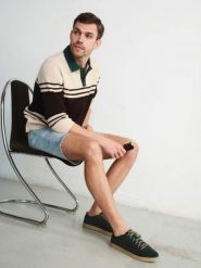 Welurowe półbuty męskie w sportowym stylu. Zielone buty sportowe męskie Ryłko, ze skóry, bez zapięcia. Za 399.99 zł.