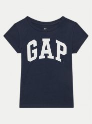 Gap T-Shirt 460525-11 Granatowy Regular Fit. Niebieskie t-shirty i topy dla dziewczynek GAP, bez wzorów, z bawełny, bez ramiączek. Za 49.99 zł.