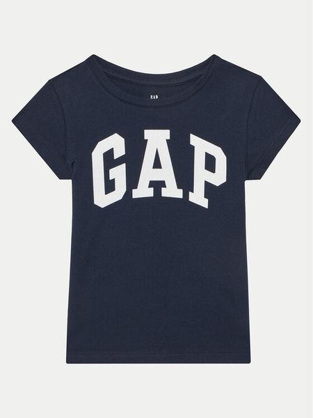 Gap T-Shirt 460525-11 Granatowy Regular Fit. Niebieskie t-shirty i topy dla dziewczynek GAP, bez wzorów, z bawełny, bez ramiączek. Za 39.99 zł.