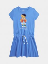 Polo Ralph Lauren Sukienka codzienna 312934978001 Niebieski Regular Fit. Niebieskie sukienki dla dziewczynek Polo Ralph Lauren, bez wzorów, z bawełny, bez ramiączek. Za 279.99 zł.