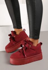 Bordowe Sneakersy Vices Stylizowane na Śniegowce na Platformie Obszyte Futerkiem Naleris. Czerwone śniegowce i trapery damskie Renee, z futra. Za 84.99 zł.