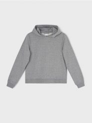 Bluza hoodie basic - szary. Szare bluzy damskie Sinsay, l, bez wzorów, bez kaptura. Za 79.99 zł.