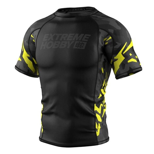 Koszulka Męska Rashguard MMA na Siłownię EXTREME HOBBY BLACK PANTHER. Czarne koszulki sportowe męskie EXTREME HOBBY, m, bez wzorów, z bawełny, bez kołnierzyka, bez ramiączek, do biegania. Za 188.00 zł.