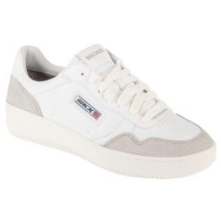 Buty sportowe Sneakersy damskie, Sport Court 2.0 - On The Block. Białe obuwie sportowe damskie Skechers, bez wzorów, trekkingowe, Skechers Sport. Za 269.99 zł.