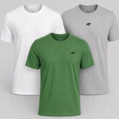 ZESTAW MĘSKI 4F KOMPLET KOSZULEK 3PAK T-SHIRT. T-shirty męskie 4f, m, bez wzorów, z bawełny, sportowe, bez kołnierzyka. Za 181.98 zł.